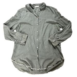 Just Living Olive Green Oversized Button Down Top